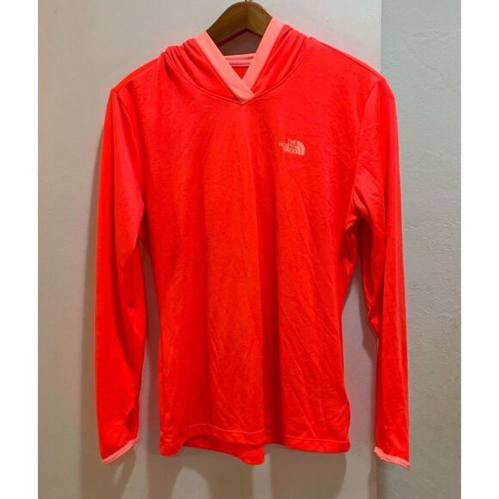 The North Face Flashdry Flash Dry Hoodie Neon Orange Lightweight Size Medium M